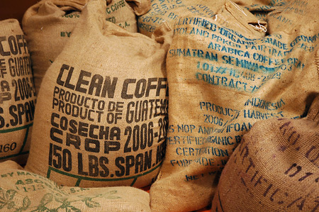 150 pound bags of raw coffee beans